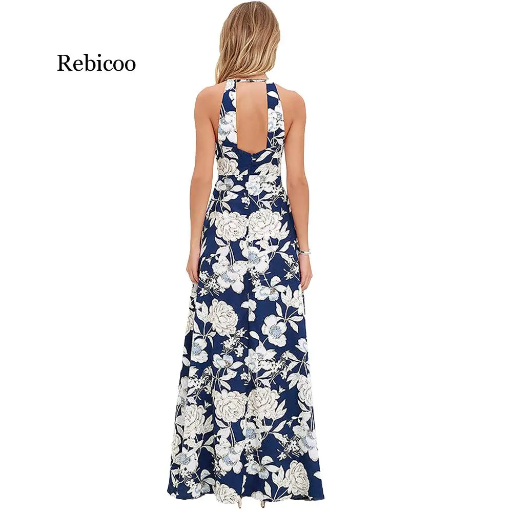 Макси длинное платье летние платья для женщин Цветочный принт в стиле бохо