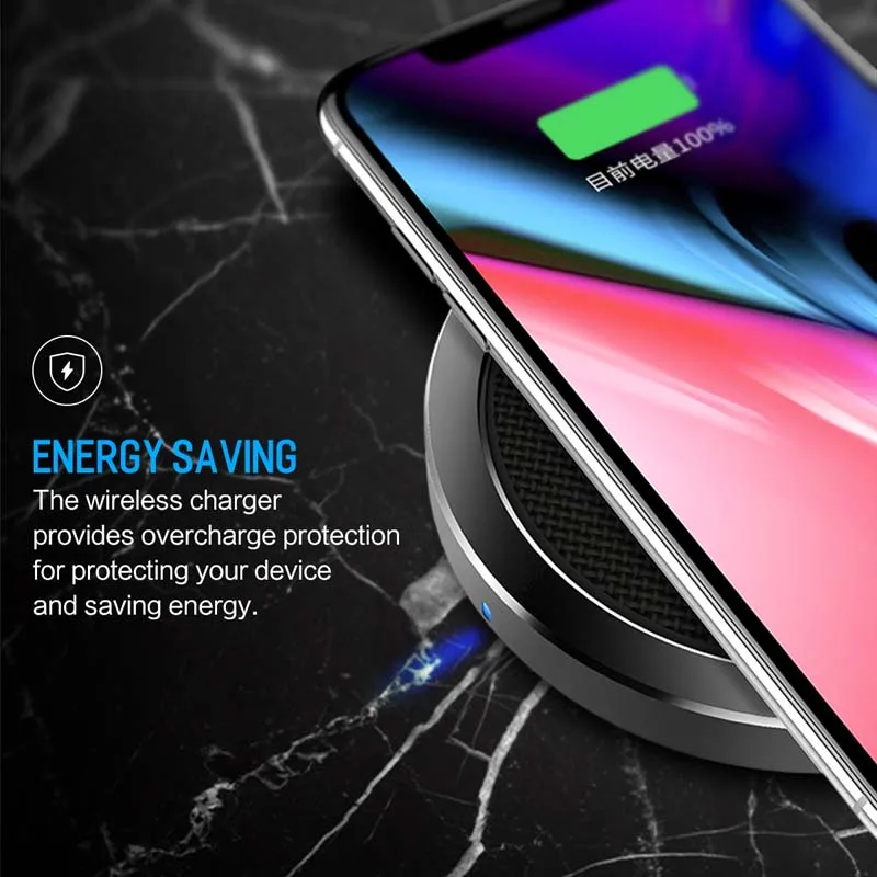 ROCK Quick Qi Беспроводное зарядное устройство для iPhone XR XS Max 8 Plus для samsung Galaxy S9 S8 Plus Note 8 9V Быстрая зарядка Pad 10W