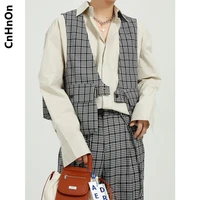 new spring products korean style loose plaid suit mens trend personality elastic waist casual pants m5 am 5109m
