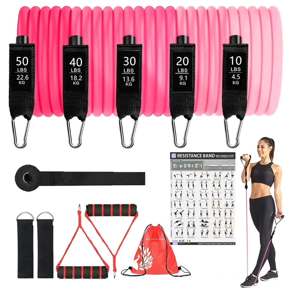 

11/17Pcs Exercise Resistance Bands Set for Women Men Fitness Workout Bands Gym Equipment for Home Bodybuilding Muscle Training