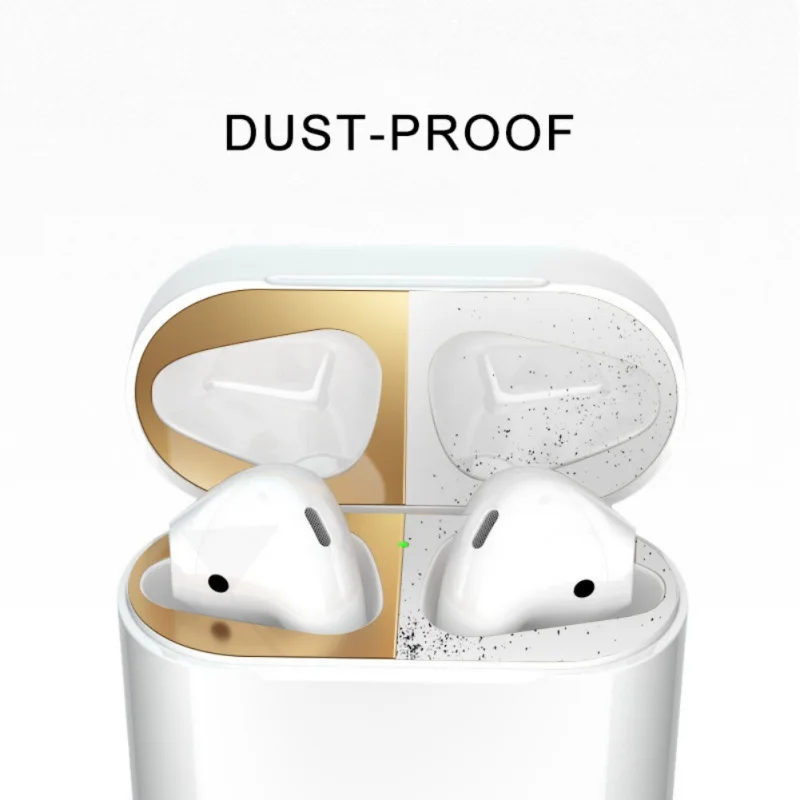 1 пара пылезащитных чехлов для AirPods 2 / Pro металлическая Пылезащитная наклейка