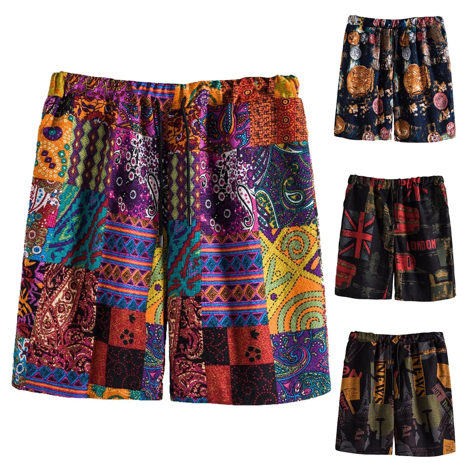 

Мужские летние модные шорты 2021, повседневные брюки из хлопка и льна, свободные удобные шорты для путешествий, Прямая поставка