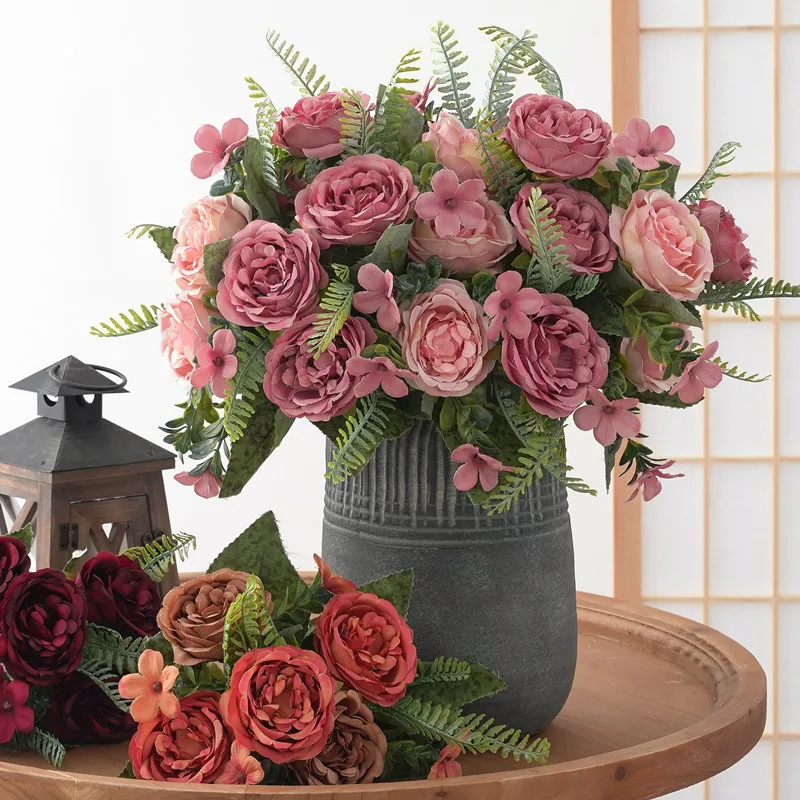 Пион Шелковый винтажный для украшения Рождественское украшение 2022 дома