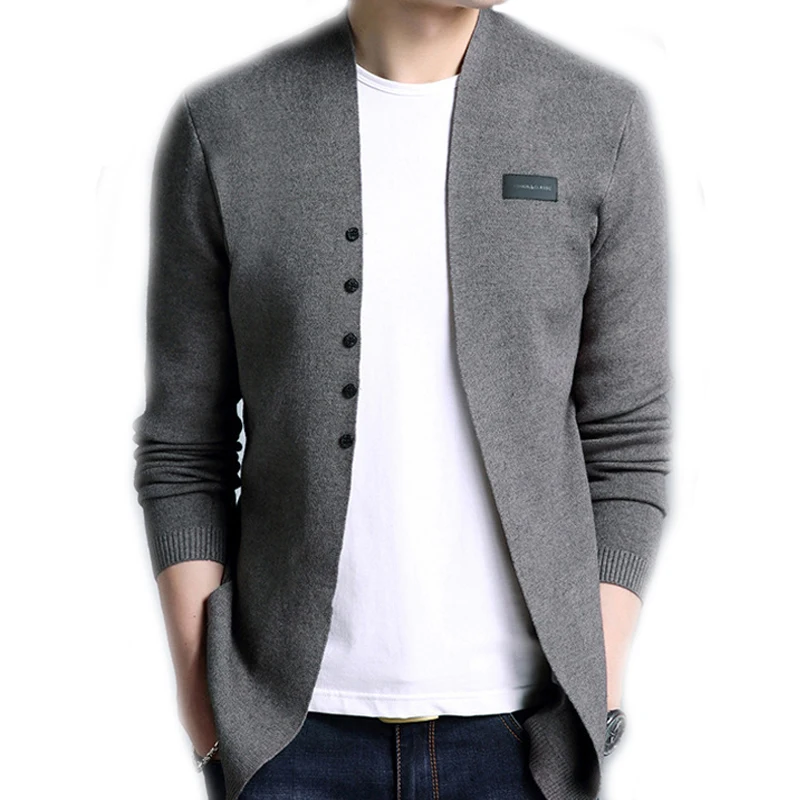Мужской кардиган на каждый день вязаный хлопковый шерстяной свитер Мужская