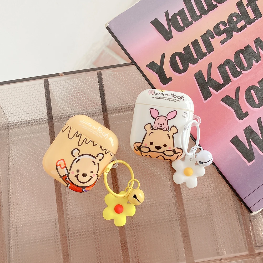 

Cute Winnie the Pooh Piglet Disney Airpods Case Cover for Airpod Pro Airpods 2 3D Print Hard TPU Protection Fundas