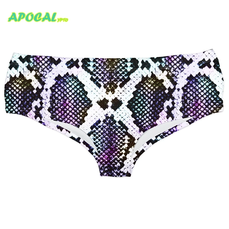 APOCAL, сексуальный молочный шелк с принтом змеи, женские трусики с леопардовым 3D принтом, яркое женское нижнее белье, женское бикини, забавное белье