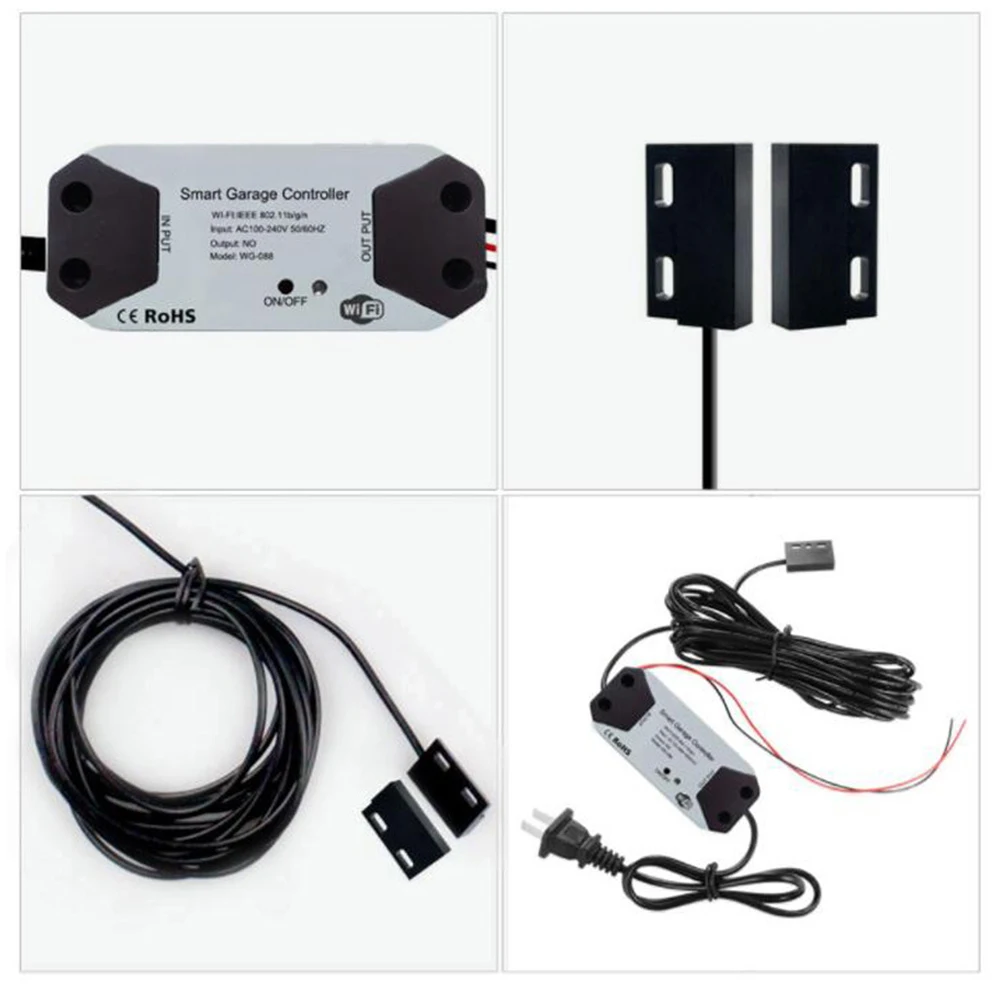 

WiFi Switch Smart Garage Door Opener Controller Work With Alexa Echo Google Home SmartLife Tuya APP Control No Hub Require