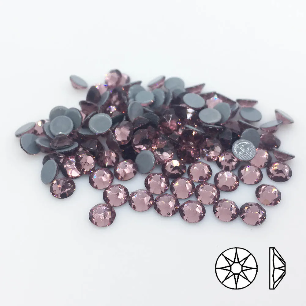 Цветной светлый аметист плоская задняя часть горячая фиксация 8 больших