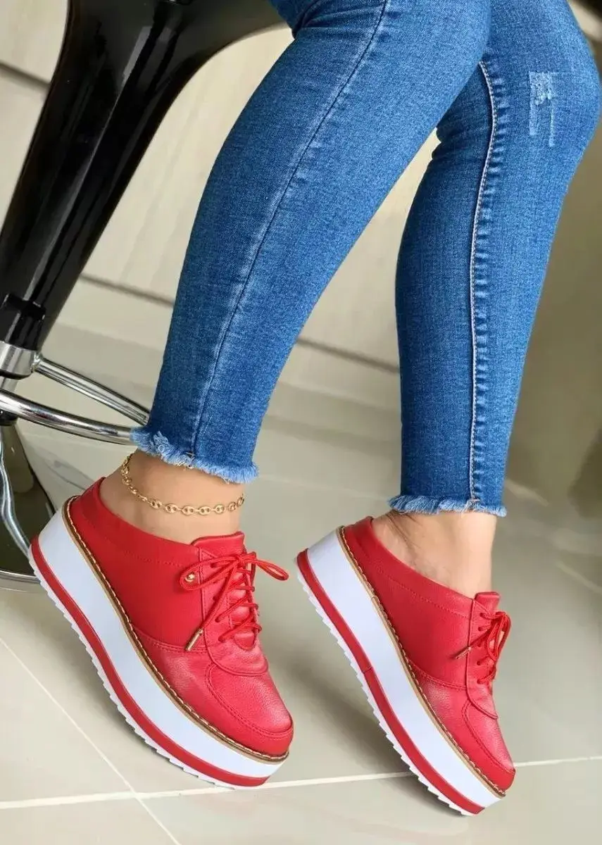 

2021 Spring and Summer Breath, Comfortable Fashion Casual All-match Lace-up PU Leather Transparent Ladies Sneakers ZQ0243