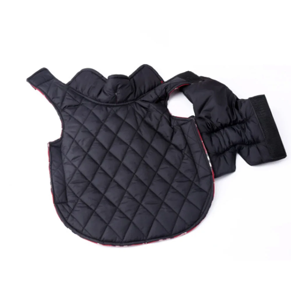 Зимний теплый жилет для собак Двусторонняя одежда домашних животных клетчатая