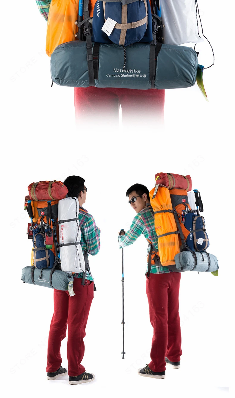 NatureHike 70L рюкзак для походов на открытом воздухе, нейлоновый водонепроницаемый рюкзак для путешествий, спортивный рюкзак из алюминиевого сплава с внешней рамой