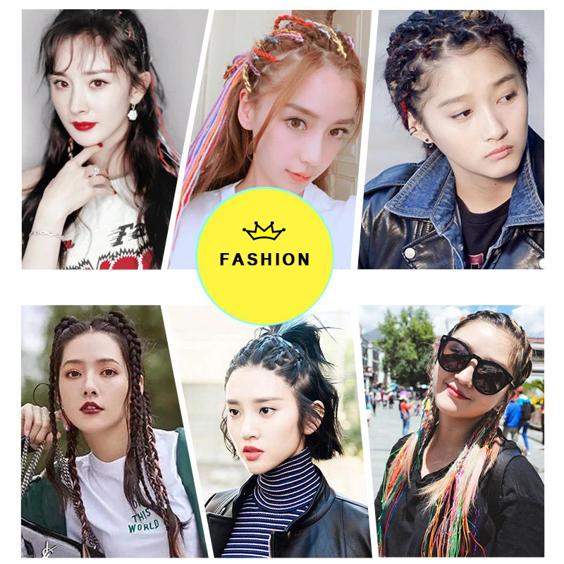 YYOUFU модные плетеные волосы золотая нить искусственный шелк цветная веревка