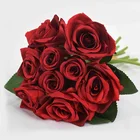 Букеты из шелковой розы 9 головок, искусственные цветы на голову, Свадебный букет невесты, для украшения дома, сада, дня рождения