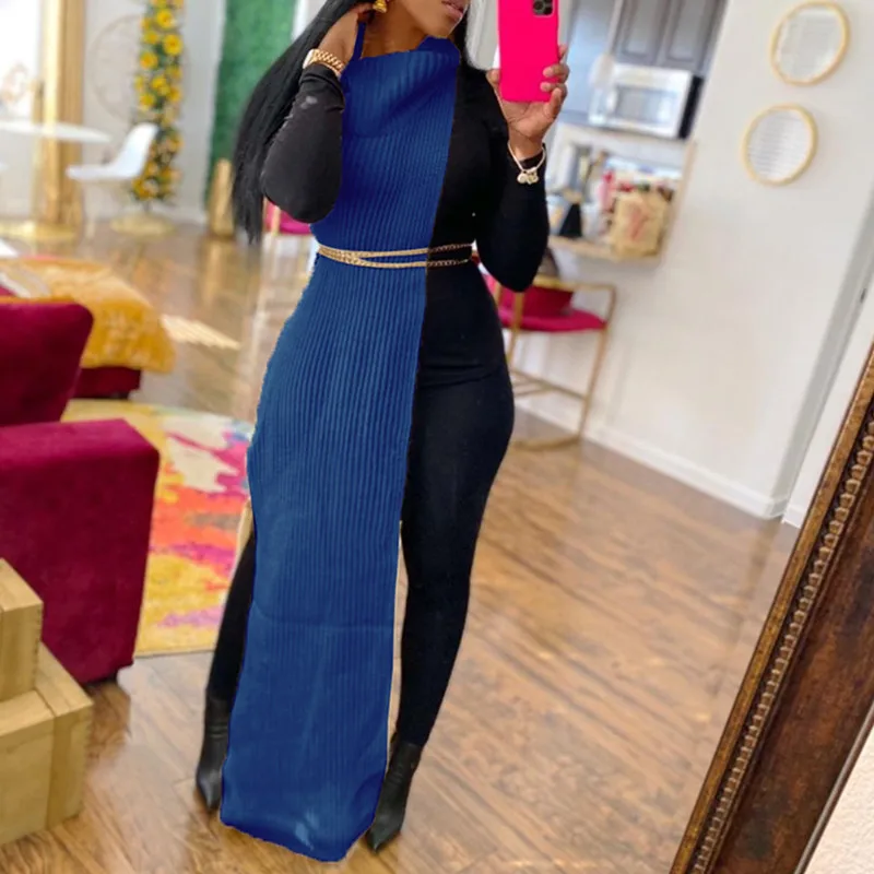 

Sexy Knitted Side Split Sweater Dress Sleeveless Fall Clothes For Women Y2k Outfits Birthday Party Long Maxi Dresses