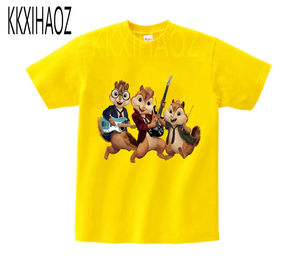 

Alvin and the chipmunk print T-shirt 2019 Children's summer short sleeved breathes chipmunks cartoon boys girls clothes NN