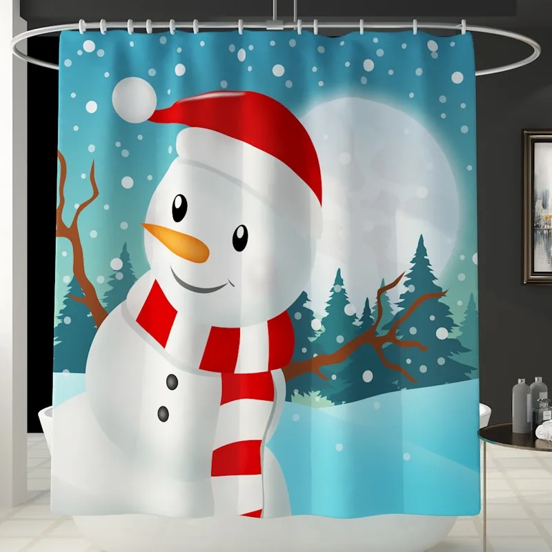 Merry Christmas напечатанная ванная занавеска для душа многоцветная полиэфирная волоконная занавеска для душа s Рождественское украшение для дома navidad
