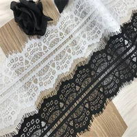 6meterslot wedding dress lace trim white scalloped eyelash lace french lace fabric black chantilly lace trim for kneedle work
