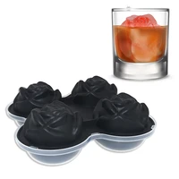 easy release 4 cavity silicone ice maker bpa free rose shape ice cube mold reusable silicone ice cube tray