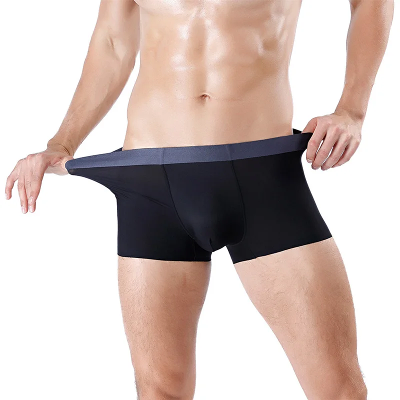 IYUNYI Для мужчин боксеры шорты Нижнее белье Ice Silk сексуальное Calzoncillos Hombre Ropa Interior