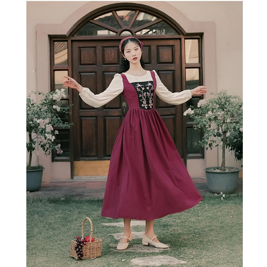 Женское средневековое платье эпохи Возрождения женский костюм с длинным рукавом