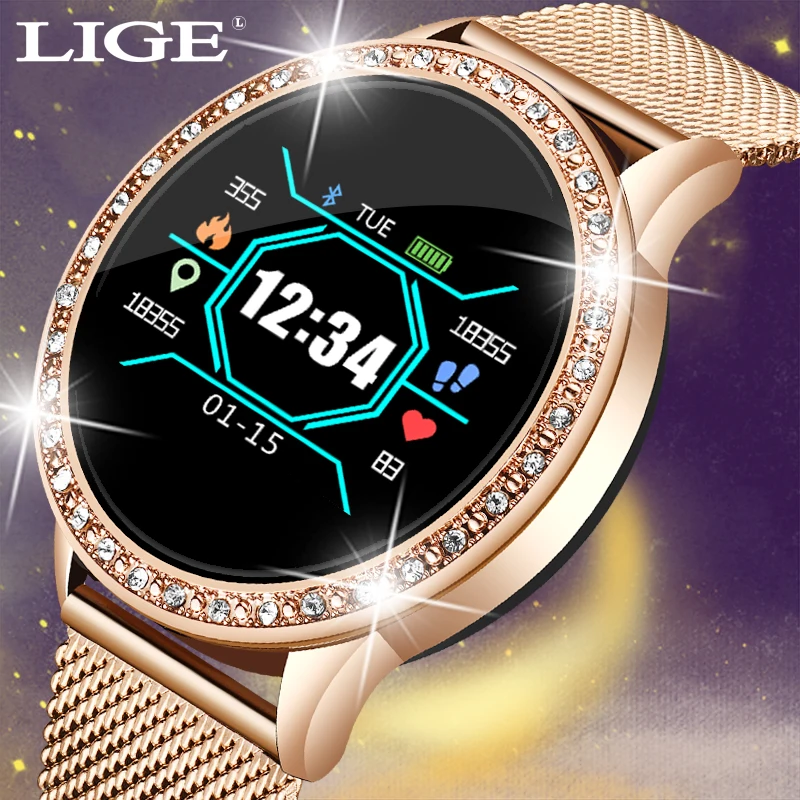 LIGE 2019 НОВЫЙ 1 0 дюймов для женщин Смарт часы IP67 Водонепроницаемый монитор