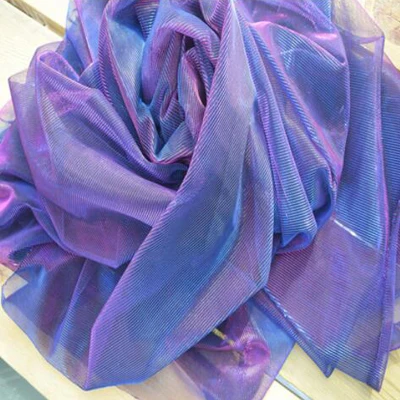 Purple Blue Косплей материал вечернее платье ткань металлик мигающий Rridescence волшебный цвет ткани свадебное платье сетка ткань - Цвет: Purple Blue