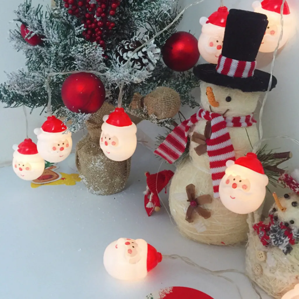 Рождественский ночной декор 2 м гирлянда Сказочный свет 20 светодиодов Санта