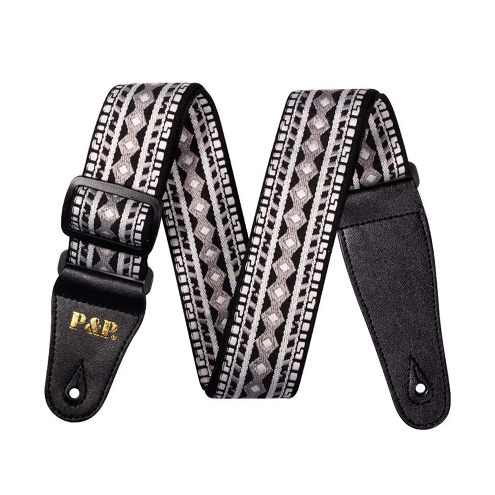 

Fashion Guitar Strap Embroidered 82 - 137cm Adjustable Vintage Woven Bass Electric Acoustic Guitars Guitar Part Accessories