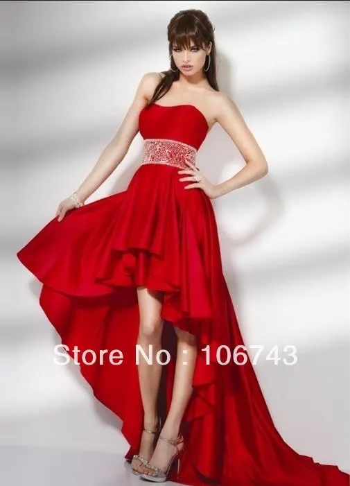 

free shipping 2018 hot new Sexy brides Custom beading short After long before prom gown red Homecoming bridesmaid dresses