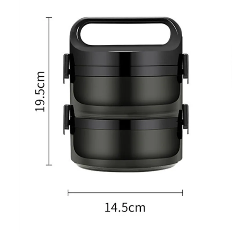 

Promotion! Bento Box,Stainless Steel 2 Layer Thermal Lunch Box Bento for Office Student,Portable Food Container Leakproof