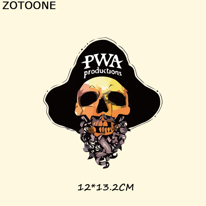 Модные термоклейкие нашивки ZOTOONE с изображением черепа для одежды наклейки флага