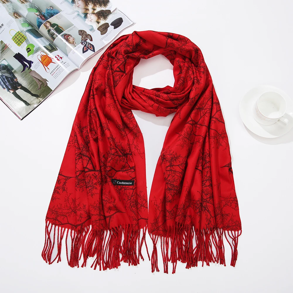 czhcqq high quality women fashion printing scarf with tassel lady winter autumn long scarf luxury brand hot sale men shawl free global shipping