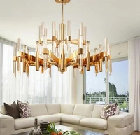 nordic lustre crystal rods led pendant chandelier lighting gold metal living room led chandeliers led hanging lights fixtures