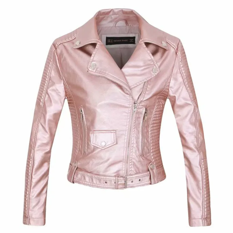 

Fashion Spring Autumn Women Pu Leather Jacket Faux Leather Coat Motorcycle Biker Coat 2020 New Short Zipper Outerwear K438