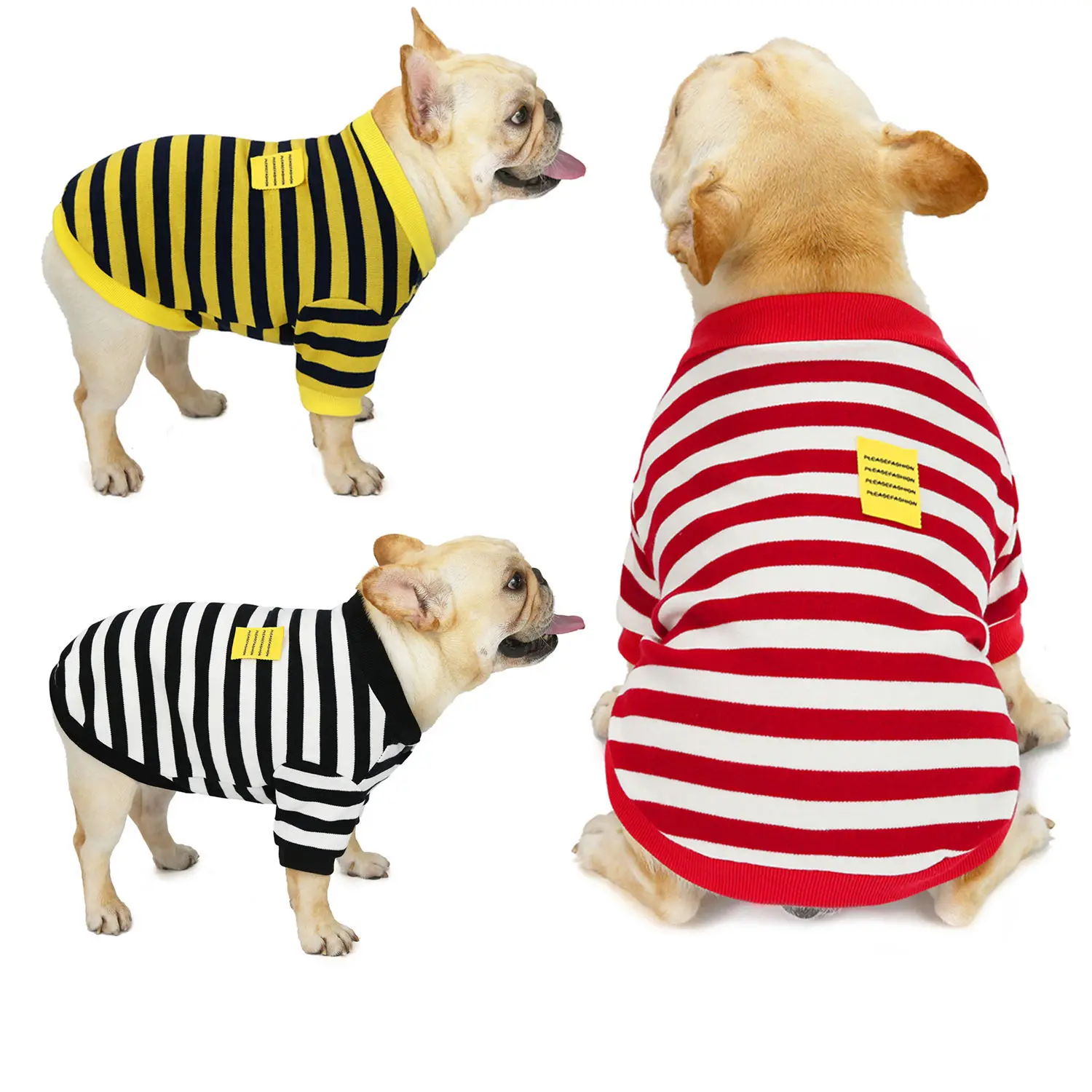

Winter Pet Dog Cardigan Knitted Sweater Clothes for Small Medium Dogs,French Bulldog Color Striped Fashion Jacket Puppy Clothes