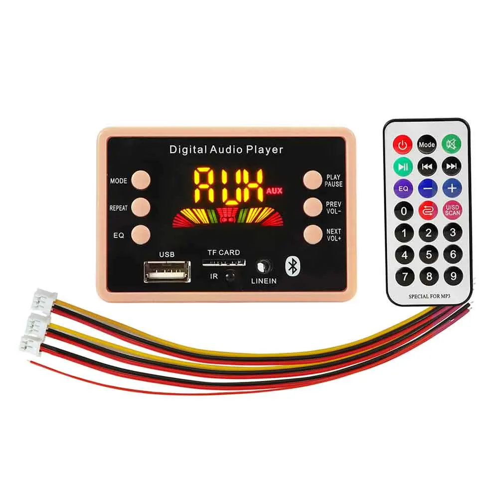 DC 12V цифровой дисплей MP3 декодер плата TF WAV WMA Bluetooth 5 0 FM радио автомобильный аудио