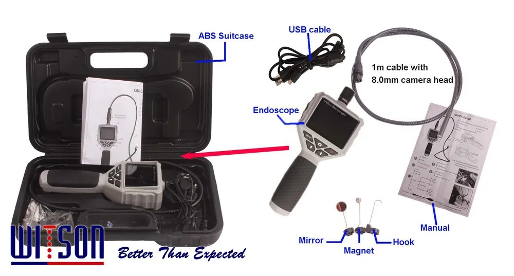 

Witson video industry endoscope with recording function