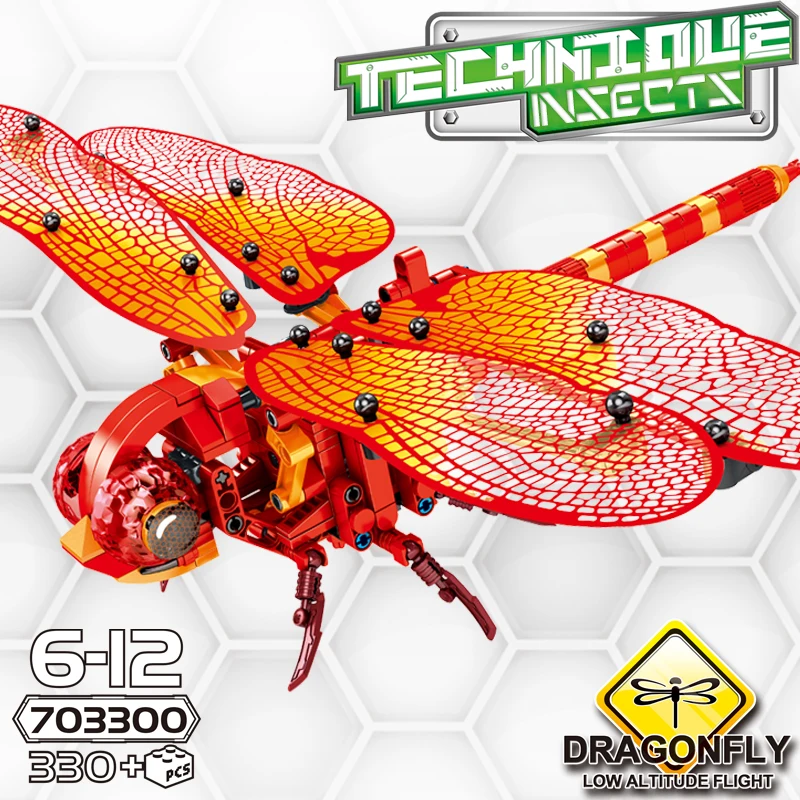 Sembo блок имитация насекомых Строительные Кирпичи DIY Стрекоза пчела модель