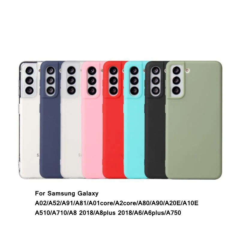

100 шт., Матовые чехлы для Samsung Galaxy A02/A52/A91/A81/A01core/A2core/A80/A90/A20E/A10E