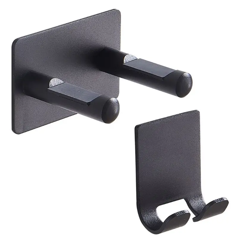 

Rustproof Metal Wall Mount Bracket Waterproof Punch-free Storage Hook Hanger for Hair Dryer Power Cable Holder Organizer