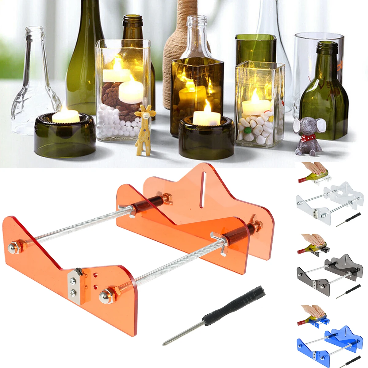 

Glass Bottle Cutter Kit Stainless Steel Professional Glass Bottle Cutting Machine DIY Craft Recycle Tool for Wine Bottles