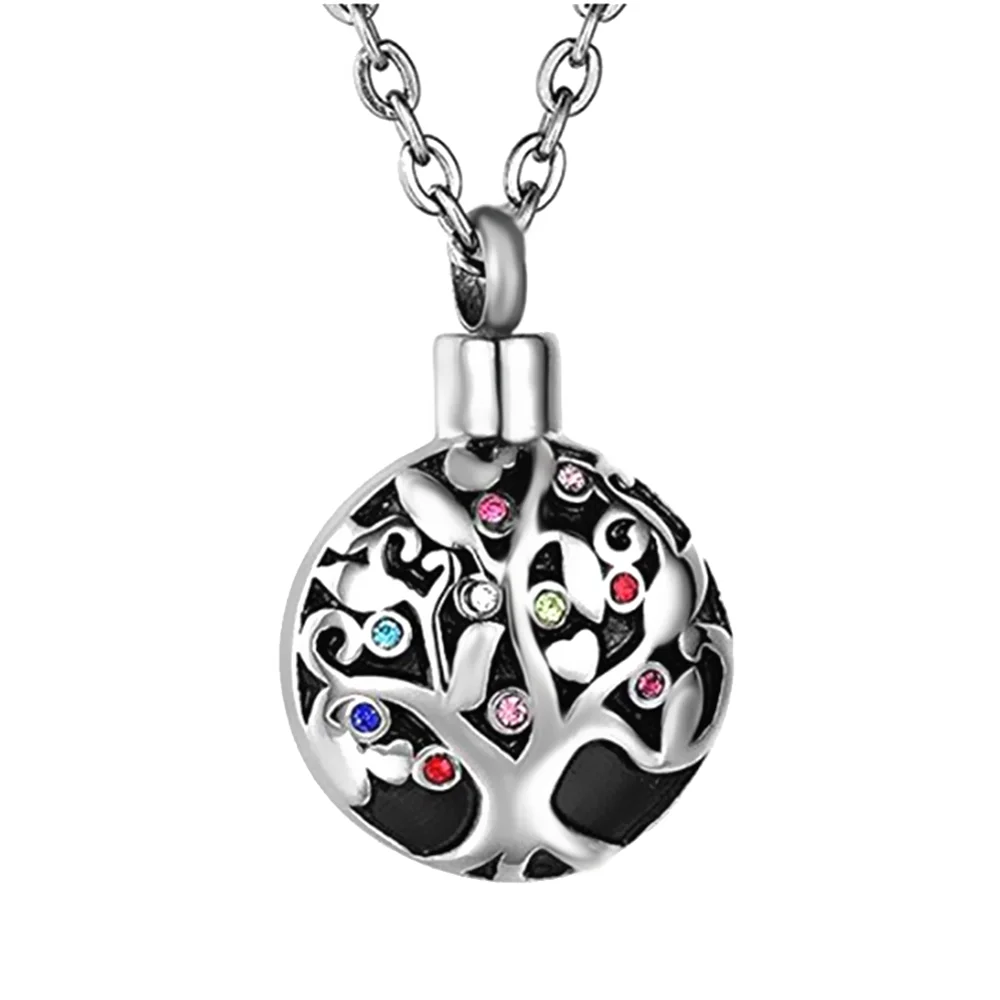Памятное ожерелье из нержавеющей стали с изображением семейного дерева жизни