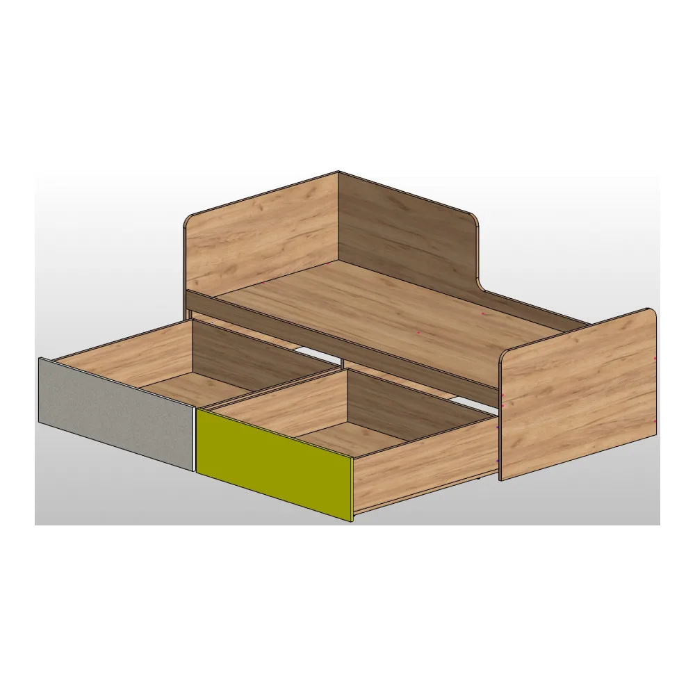 Кровать Атлант Дастин дуб крафт золотой белая аляска желтый шафрановый |