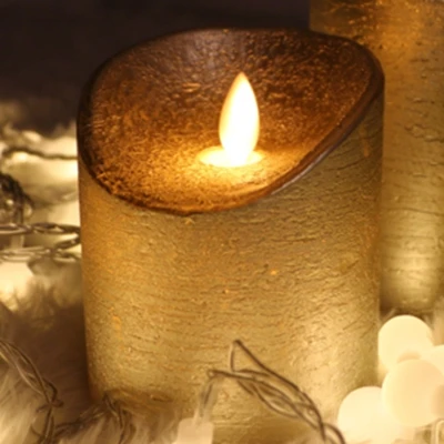Gold A LED Electronic Dancing Flameless Candle Light Simulation Candle Battery Operated Wedding Festival Home Decor Water Ripple lamp - Цвет: Gold A