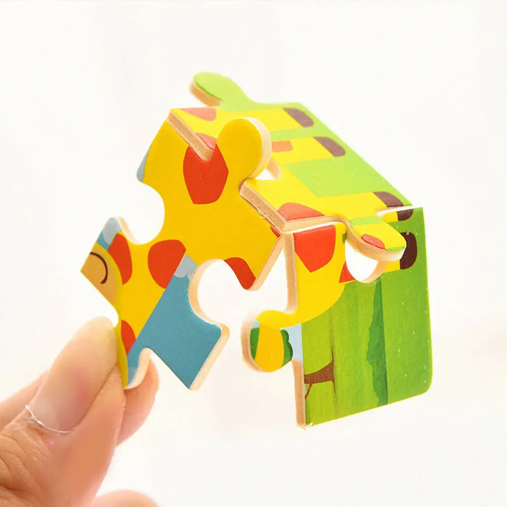

Hot Sale 9pcs Of Wood Puzzle Baby Young Children Early Lessons Learned Intelligence Cartoon Animal Puzzle Wooden Toys