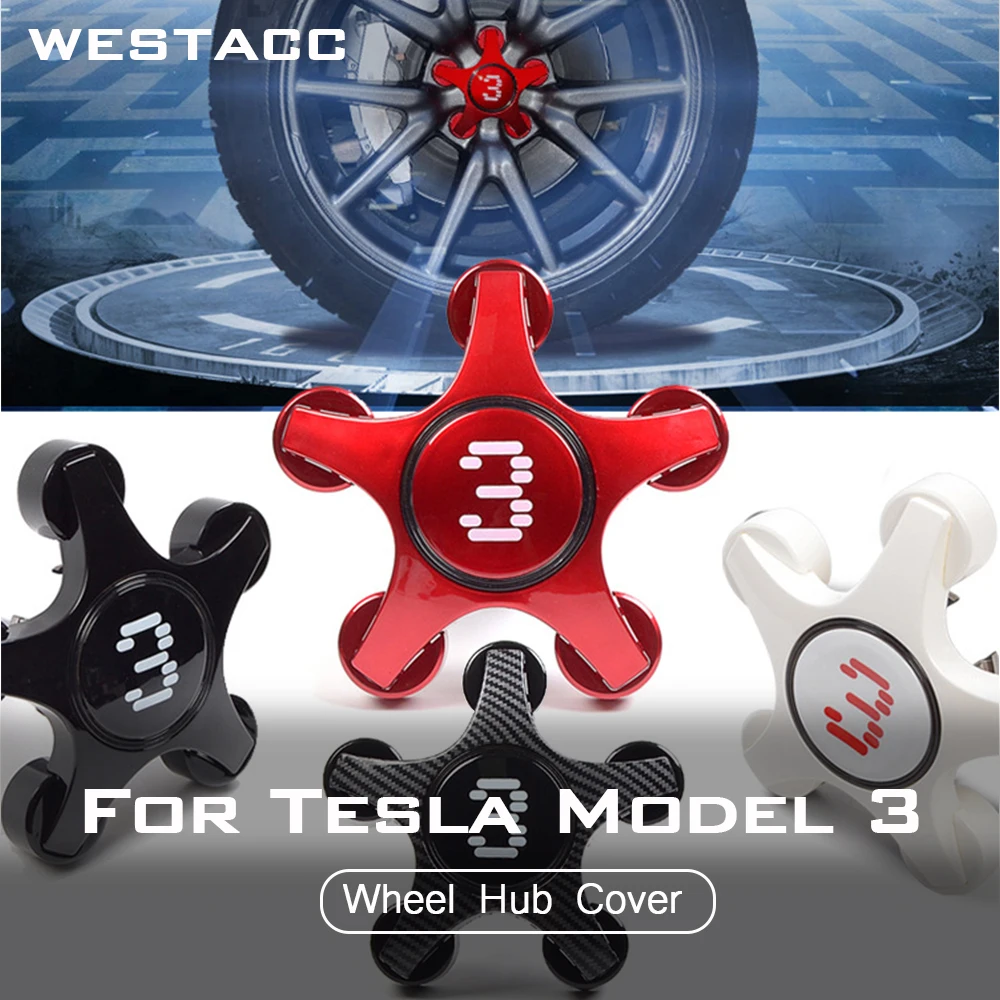 

4Pcs Car Wheel Hun Cover Modification Wheel Cap Kit Protective Trim for Tesla Model 3 2016 - 2020 Styling Accessories