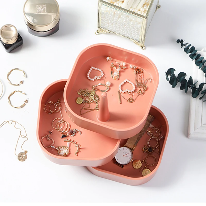 Женская шкатулка для хранения ювелирных изделий креативная трехуровневая