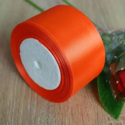 Hyfsy 10080 50 мм ширина(25 ярдов/сумка) атласная лента DIY подарочная упаковка материалы ручной работы бант для волос полиэстер 5 см - Цвет: 35