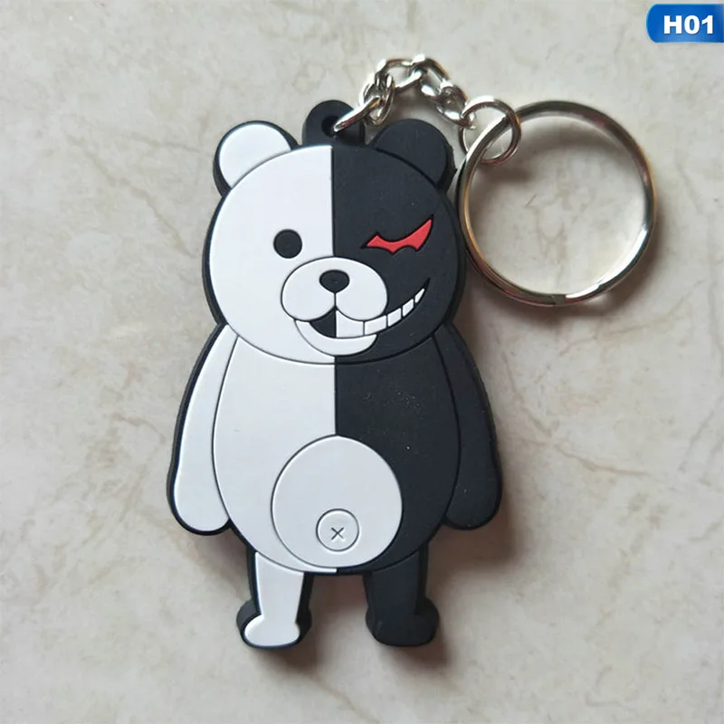 H01 Игра Danganronpa: триггер счастливый хаос брелок мягкий резиновый мультфильм фигурка медведь брелок для девочек фанатов лучшие ювелирные аксессуары подарок - Цвет: H01