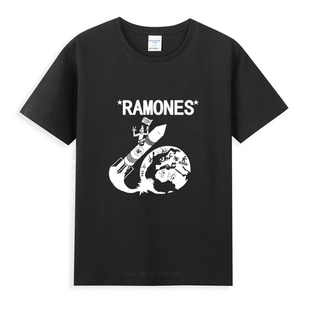 

Vintage 80S Ramone Rocket To Russia Punk Rock Tour Logo Classic Black T-Shirt Newest Summer Popular Tees Shirt Tops Novel Unisex